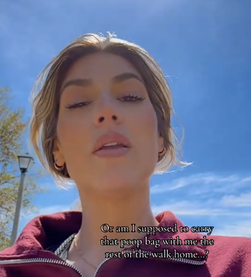 woman talking to a camera